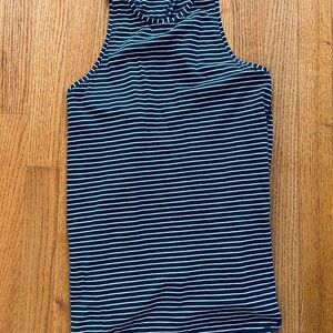 Lululemon Athletica Black and White Striped Tank Top